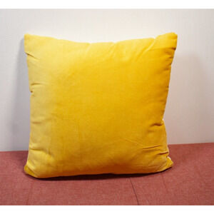 Mina Victory 16"x16" Solid Velvet Lifestyles Square Throw Pillow Yellow*